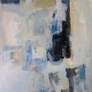 Faded pink washes layered with intention. A joyful statement piece, 120×100cm.